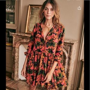 Sézane Aurora dress paris est une fete print NWT